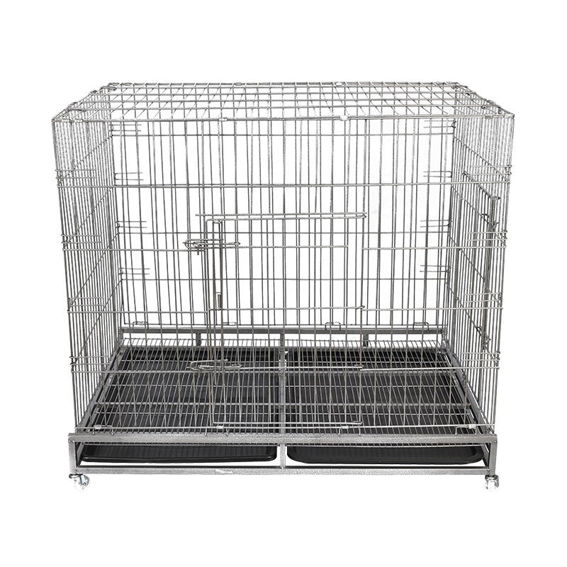 Gaiola de cachorro dobrável de arame de metal grande
