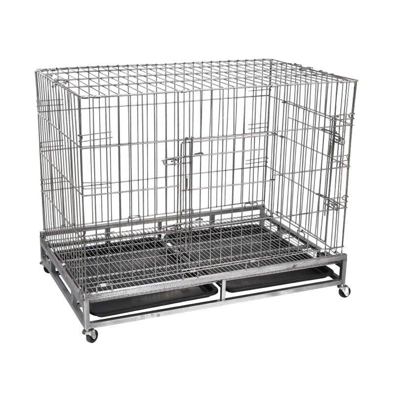 Gaiola de cachorro dobrável de arame de metal grande